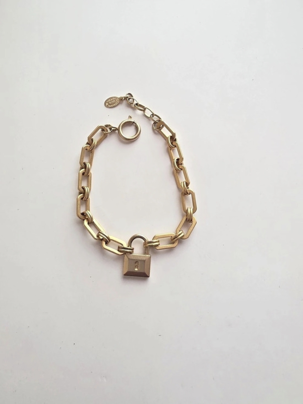 Catherine Popesco Gold Plated Padlock Charm Chain Link Bracelet